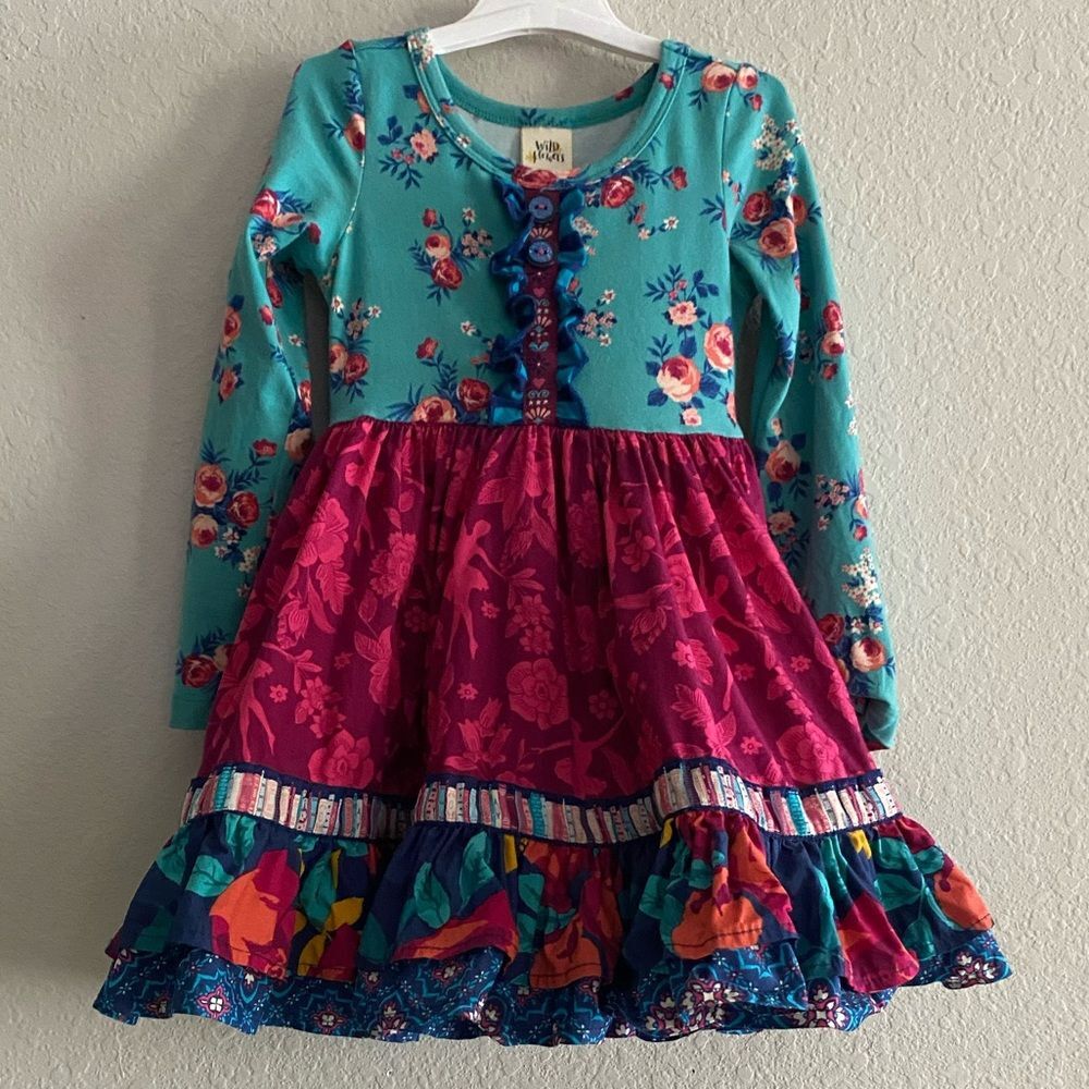 Toddler Girl Wildflowers Dancing Dreams Ballet Dress Mixed Print Floral 2T